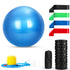 Exercise Workout Ball 65cm Anti-Burst and Non-Slip Balance Ball Kit, 8-In-1 Exercise Ball Foam Roller Resistance Loop Bands Kit with Portable Bag for Muscle Therapy and Balance Exercise